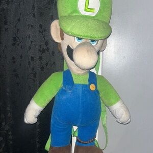 Green and Blue Plush Character Backpack